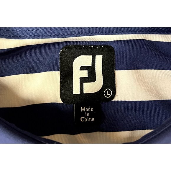 FootJoy Men's Large Blue Striped Short Sleeve Golf Polo - Picture 3 of 3
